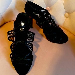 Charles David Netizen Stiletto Black Strap Sandel